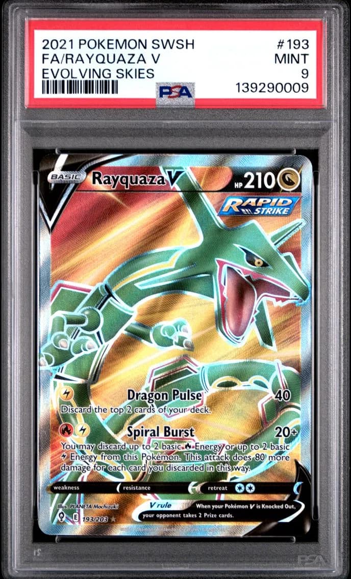Rayquaza V, Sword & Shield Evolving Skies, PSA 9