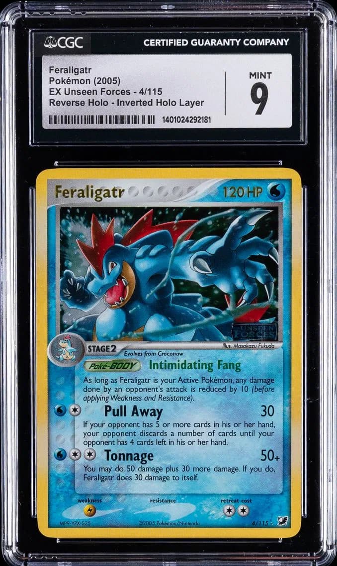 Feraligatr, EX Unseen Forces, CGC 9