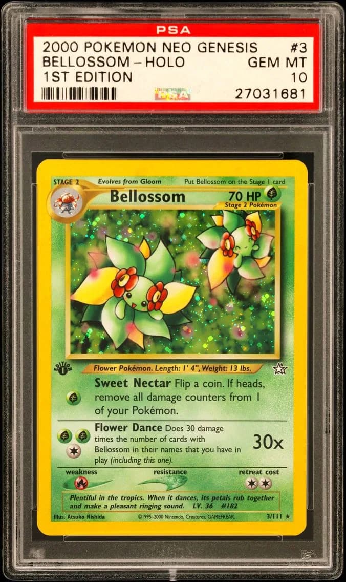 Bellossom-Holo, Neo Genesis 1st Edition, PSA 10