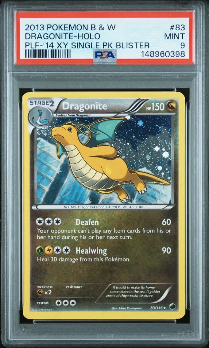 Dragonite-Holo, Black & White Plasma Freeze, PSA 9