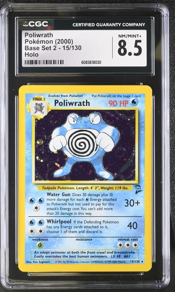 Poliwrath, Base Set 2, CGC 8.5
