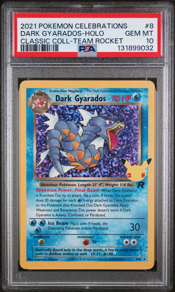 Dark Gyarados-Holo, Celebrations Classic Collection, PSA 10