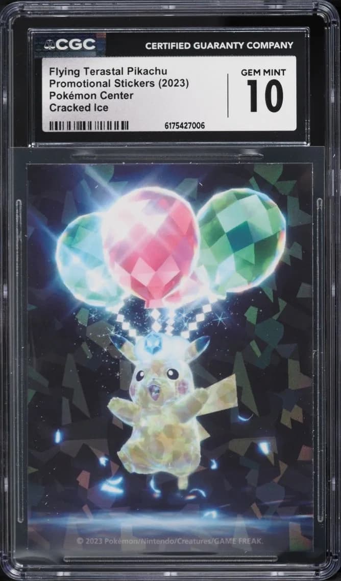 Flying Terastal Pikachu, Pokémon Center Stickers - Japanese, CGC 10