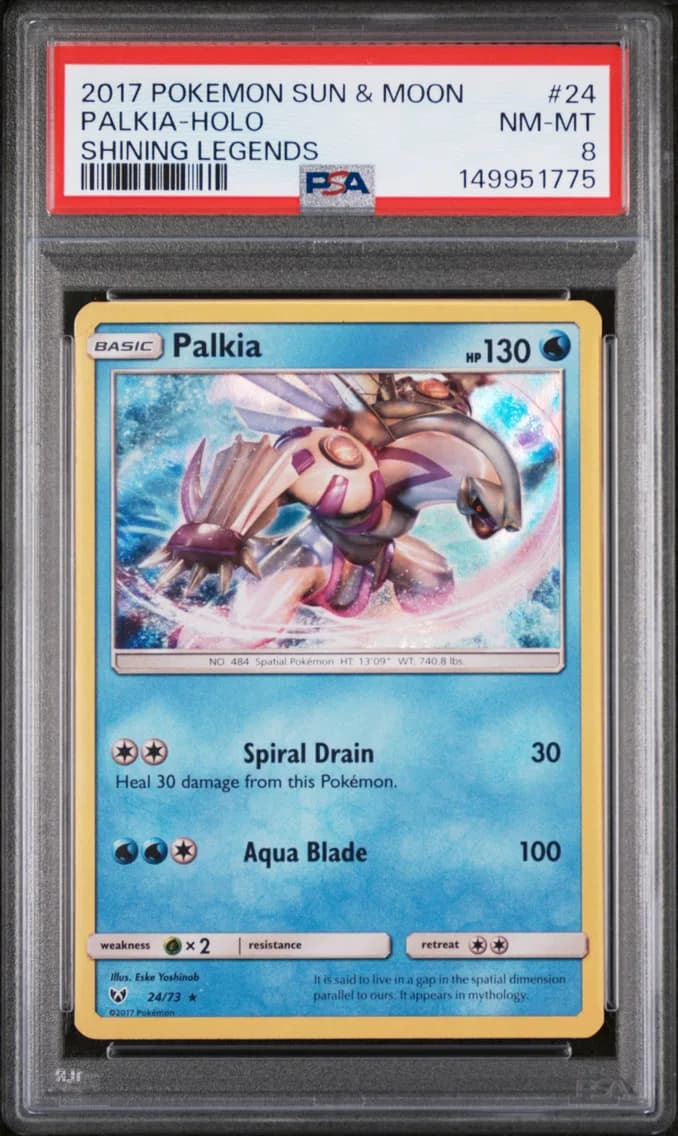 Palkia-Holo, Sun & Moon Shining Legends, PSA 8
