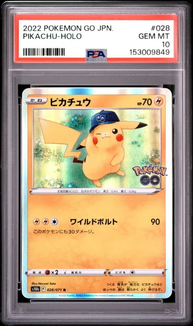 Pikachu-Holo, Go Japanese, PSA 10