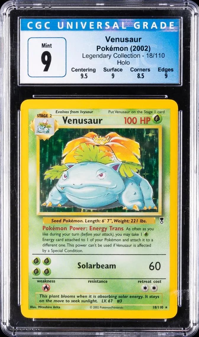 Venusaur-Holo, Legendary Collection, CGC 9