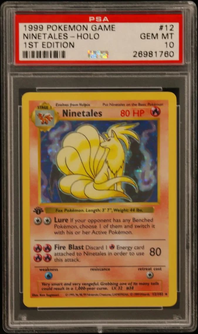 Ninetales-Holo 1st Edition, Game, PSA 10