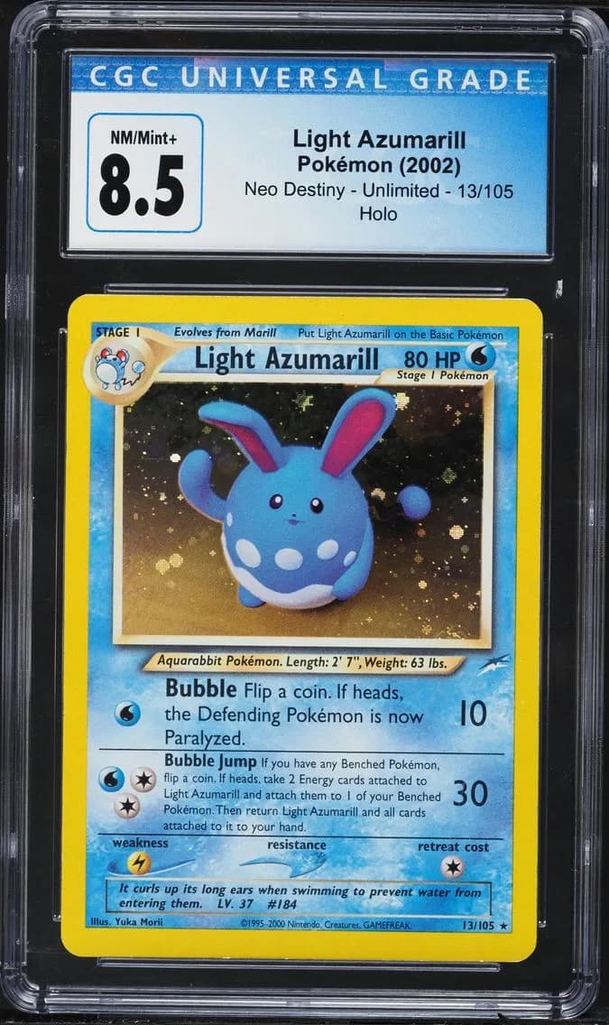 Light Azumarill-Holo, Neo Destiny - Unlimited, CGC 8.5