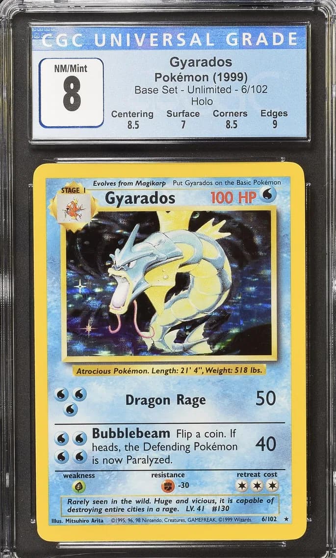 Gyarados, Base Set - Unlimited, CGC 8
