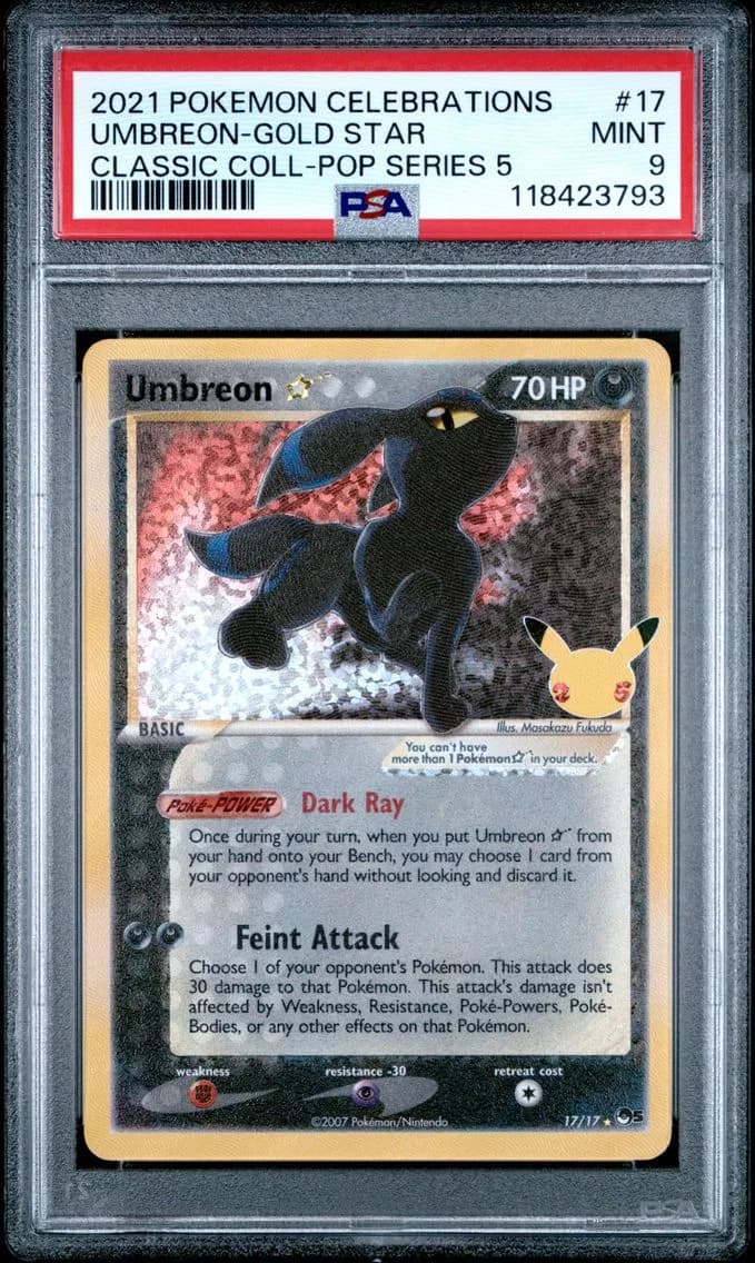 Umbreon-Gold Star, Celebrations Classic Collection, PSA 9