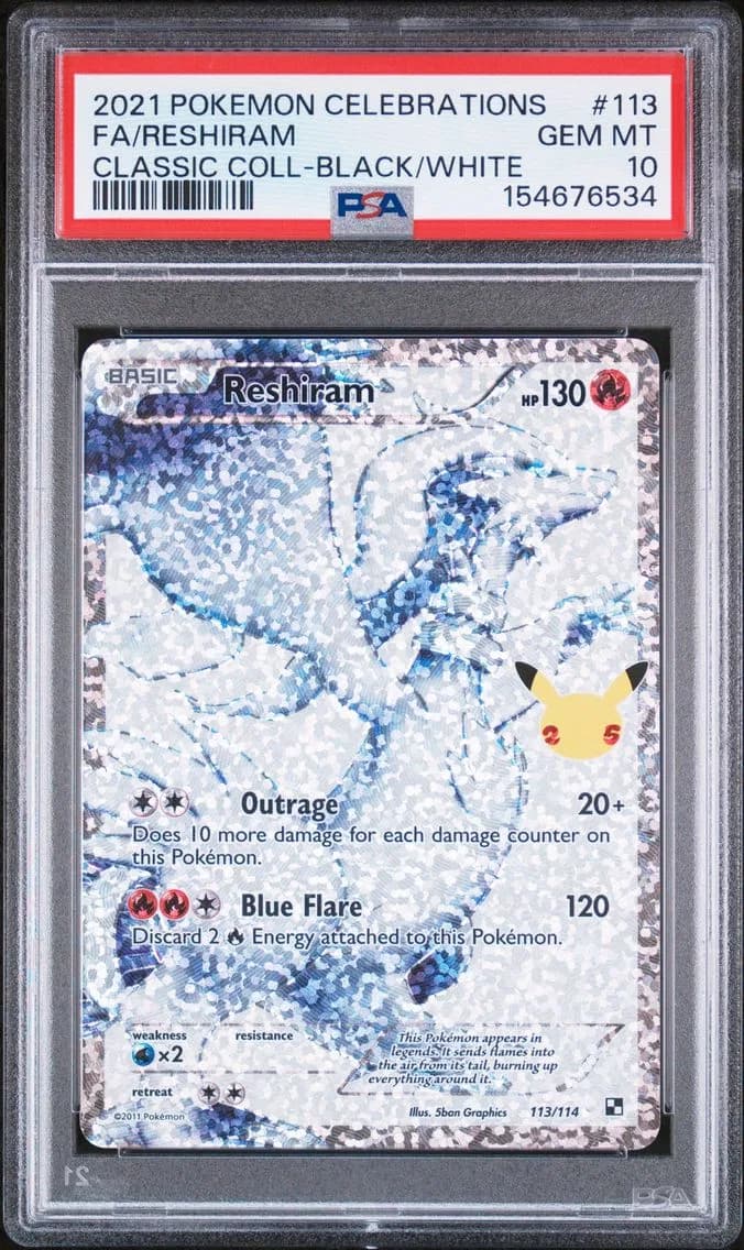 Reshiram, Celebrations Classic Collection, PSA 10