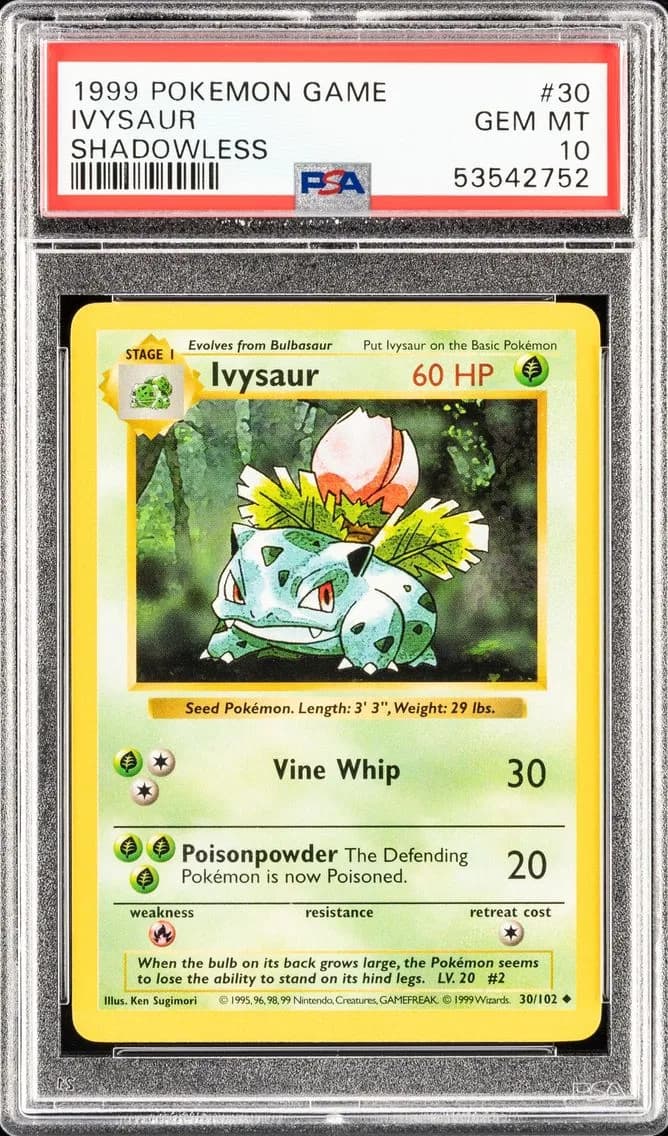 Shadowless Ivysaur, Game, PSA 10