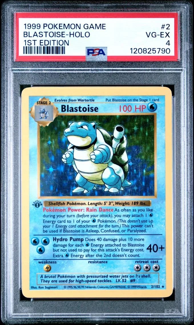 Blastoise-Holo 1st Edition, Game, PSA 4