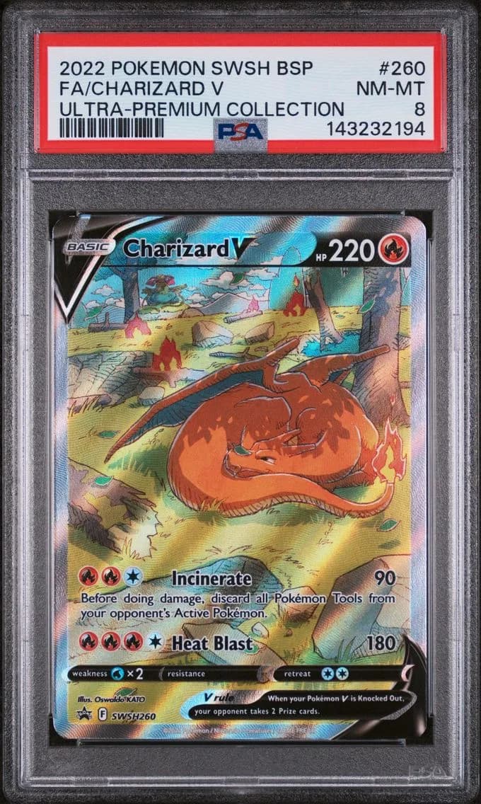 Charizard V, Swsh Black Star Promo, PSA 8