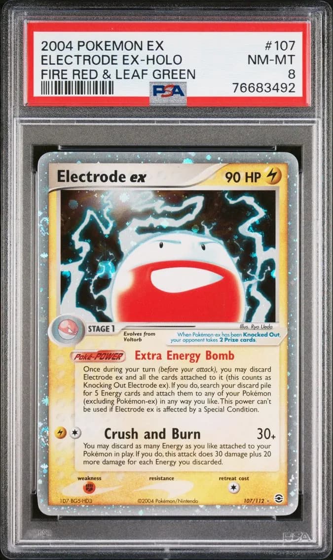 Electrode EX-Holo, EX Fire Red & Leaf Green, PSA 8