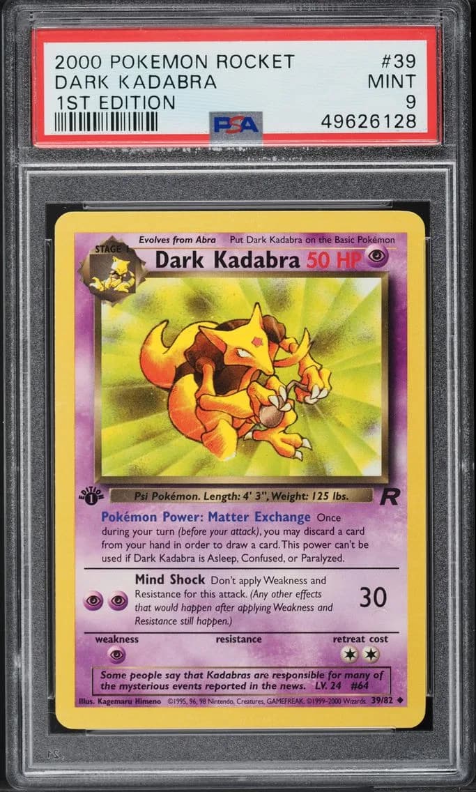 Dark Kadabra, Rocket, PSA 9