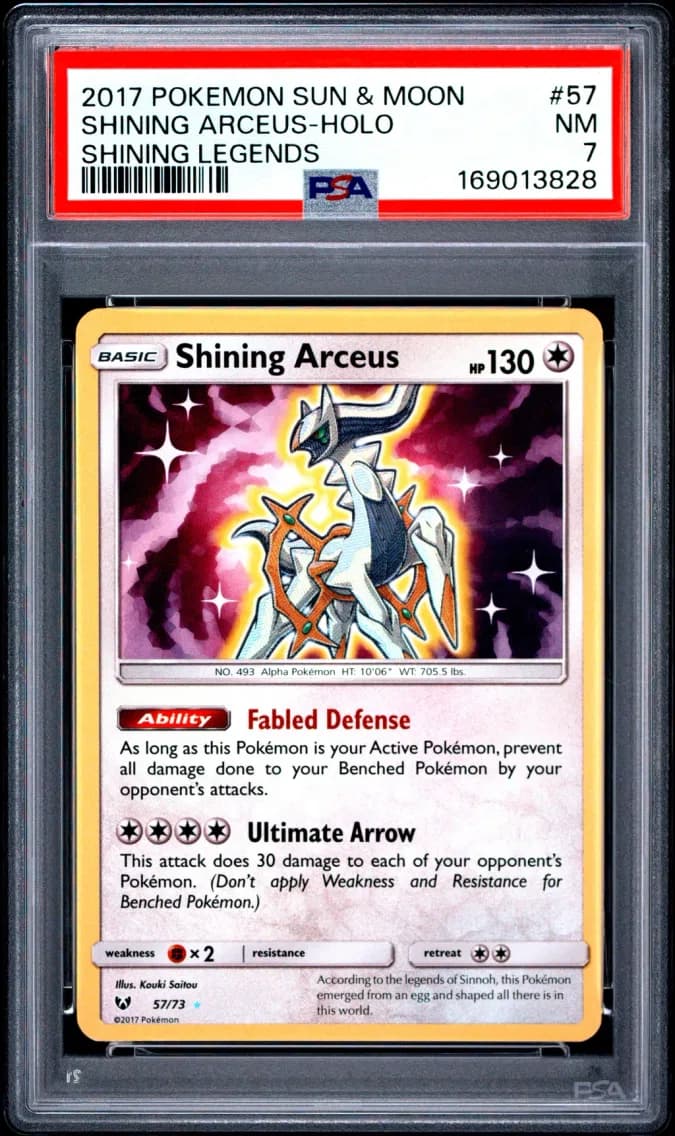 Shining Arceus-Holo, Sun & Moon Shining Legends, PSA 7