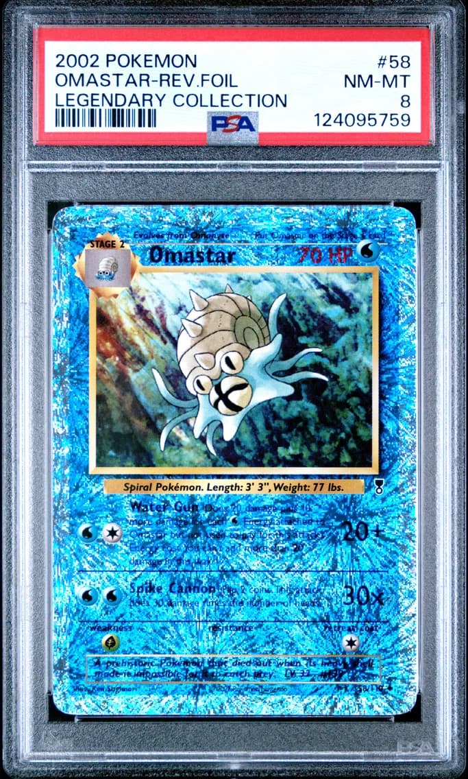 Omastar-Reverse Foil, Legendary Collection, PSA 8