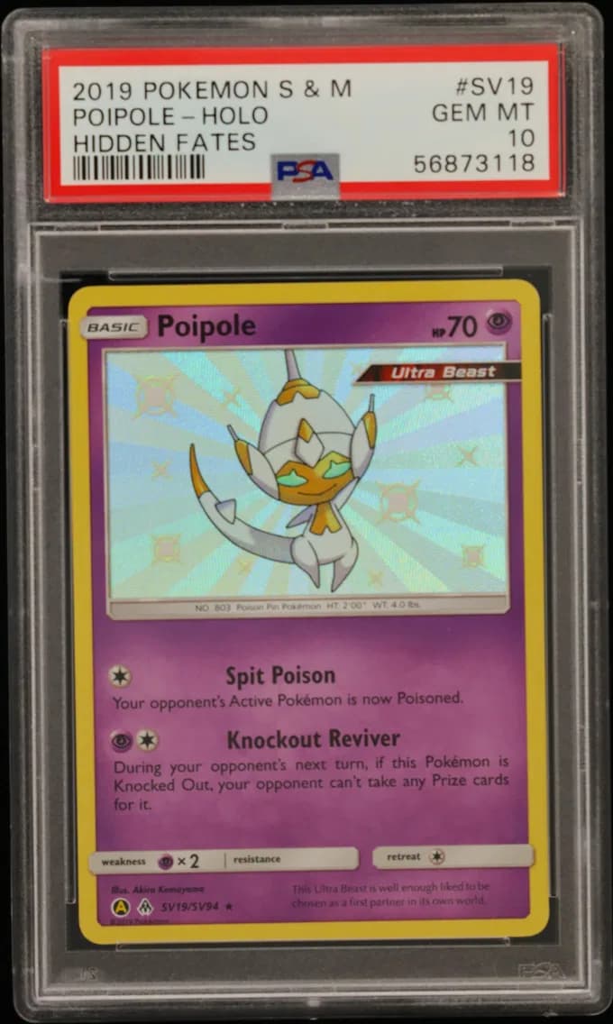 Poipole-Holo, Sun & Moon Hidden Fates, PSA 10