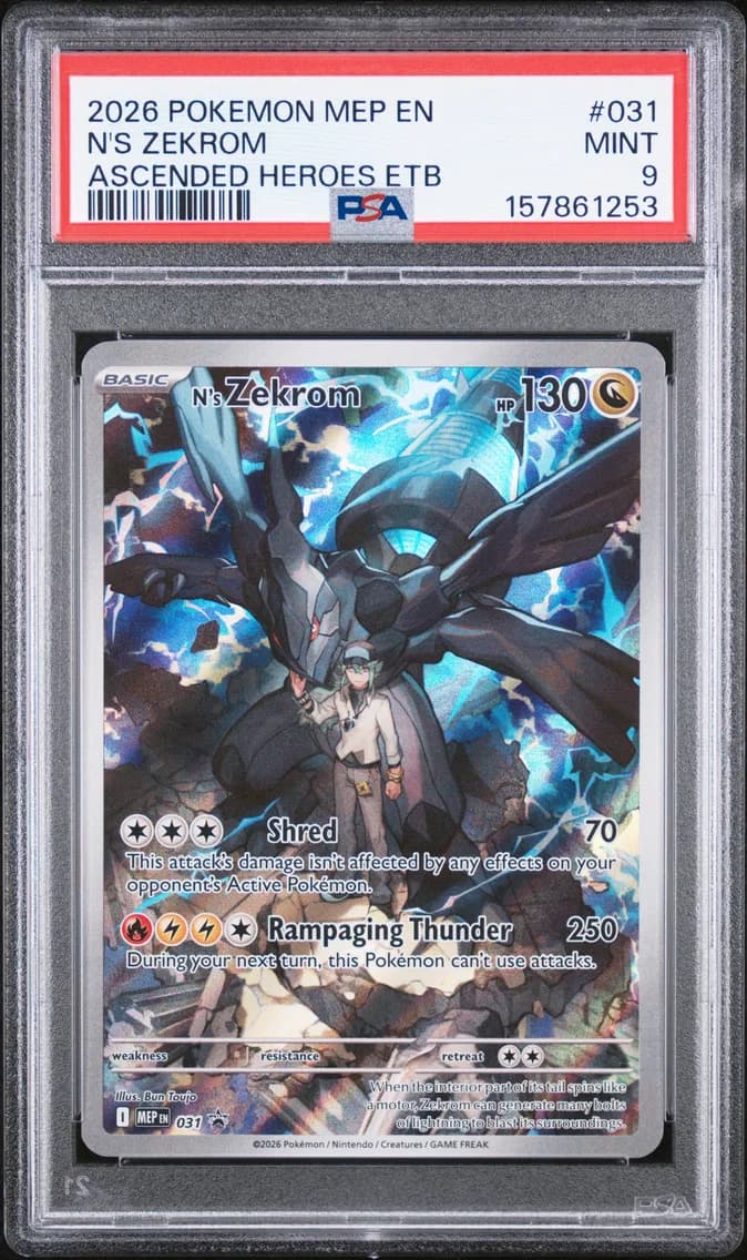 N's Zekrom, Me Black Star Promo, PSA 9