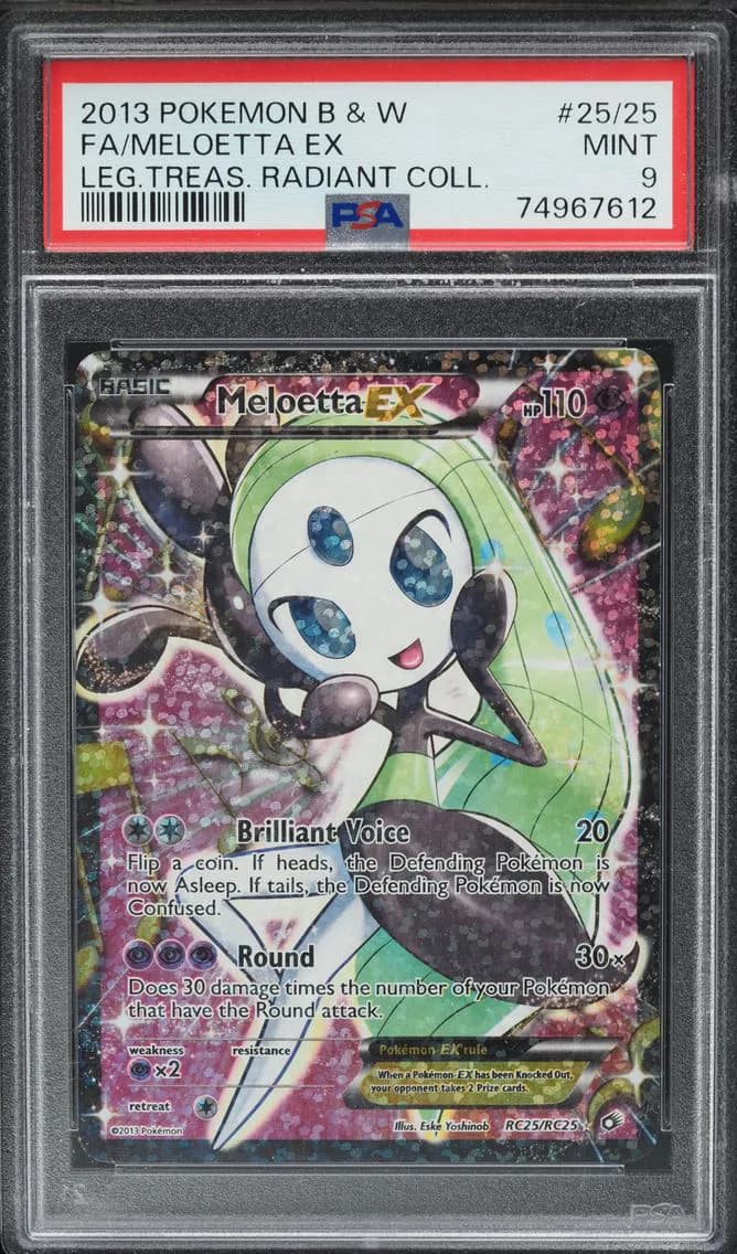 Meloetta EX, Black & White Legendary Treasures Radiant Collection, PSA 9