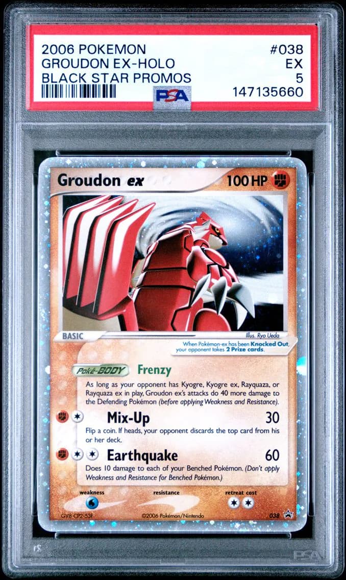 Groudon EX-Holo, Black Star Promos, PSA 5
