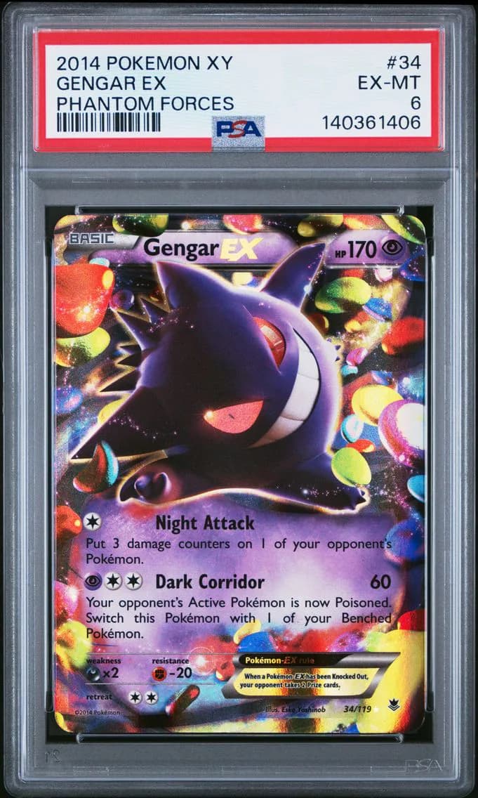 Gengar EX, XY Phantom Forces, PSA 6