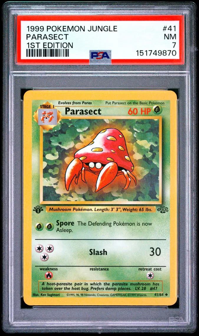 Parasect 1st Edition, Jungle, PSA 7