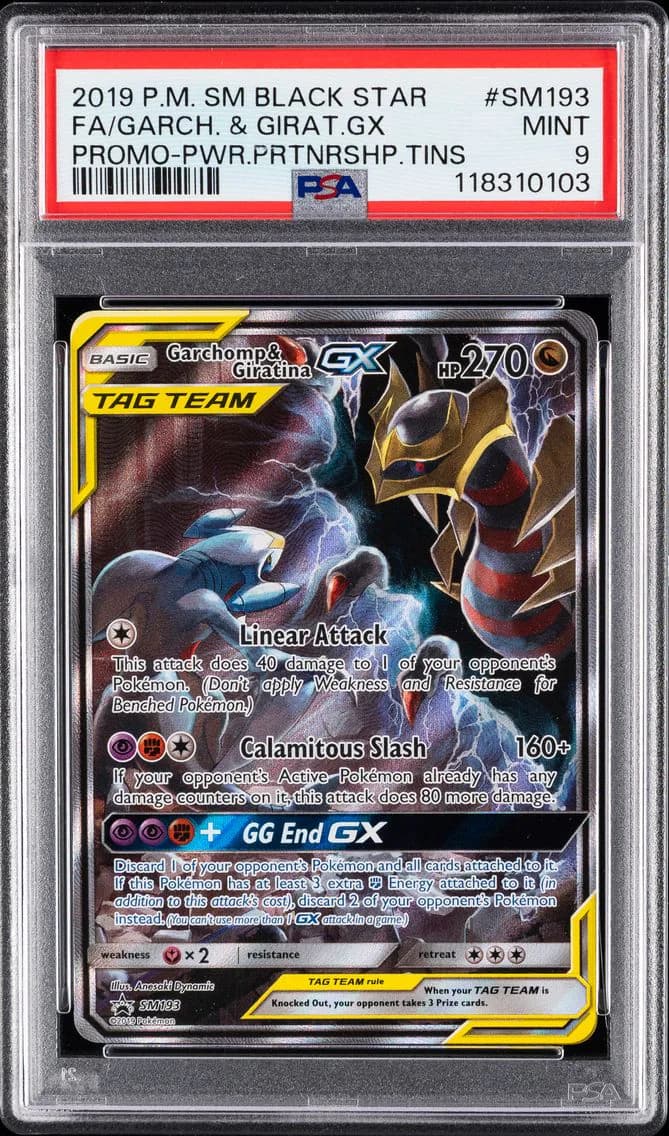 Garchomp & Giratina GX, SM Black Star Promo, PSA 9