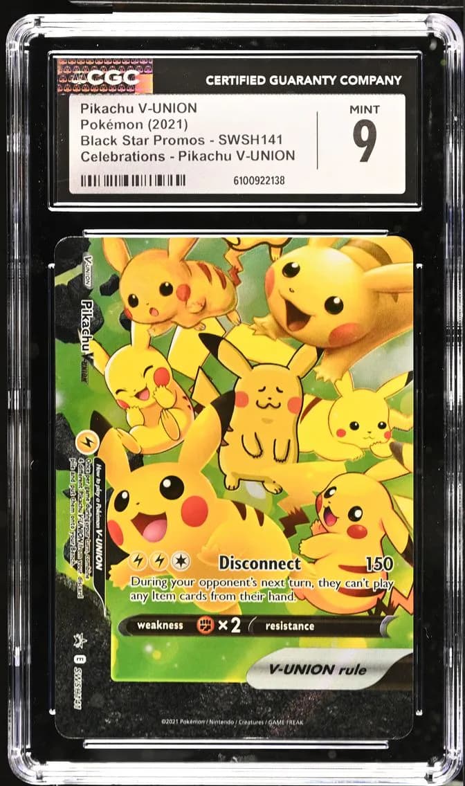 Pikachu V-UNION, Black Star Promos - Sword & Shield, CGC 9