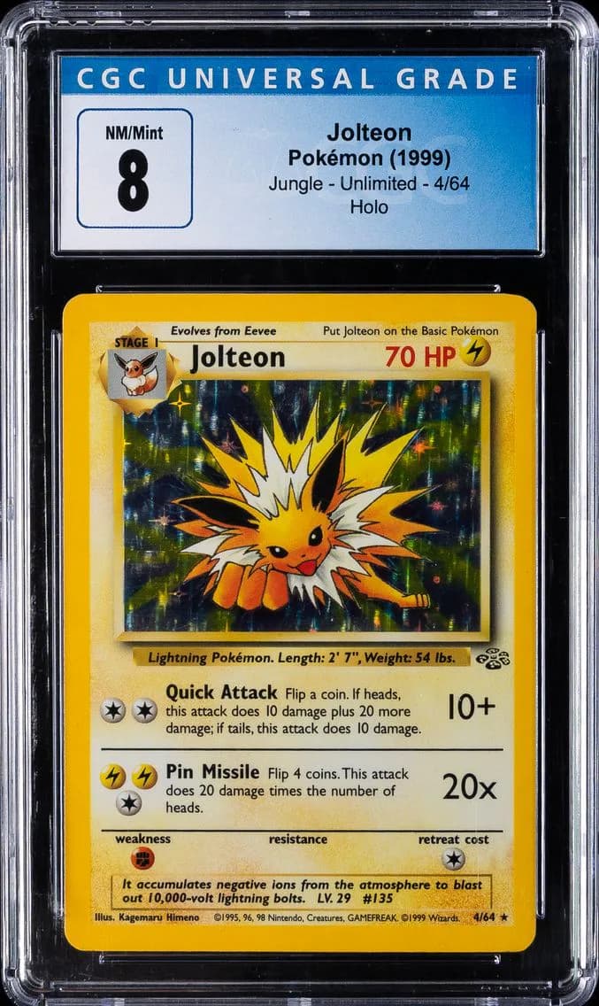 Jolteon-Holo, Jungle - Unlimited, CGC 8