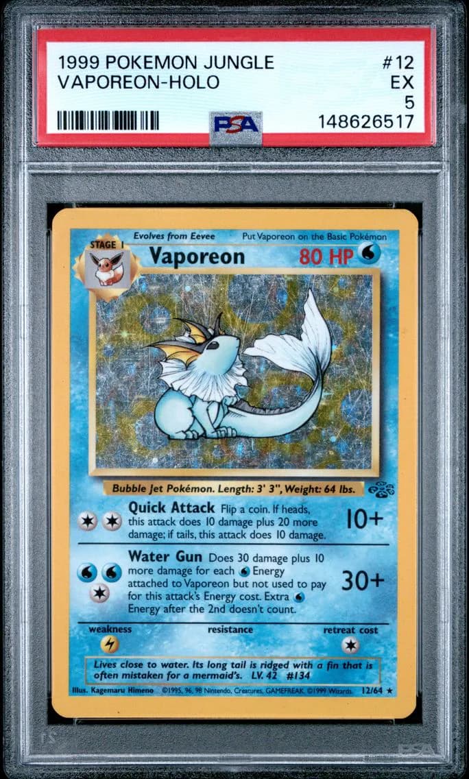 Vaporeon-Holo, Jungle, PSA 5