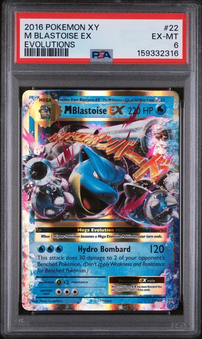M Blastoise EX, XY Evolutions, PSA 6