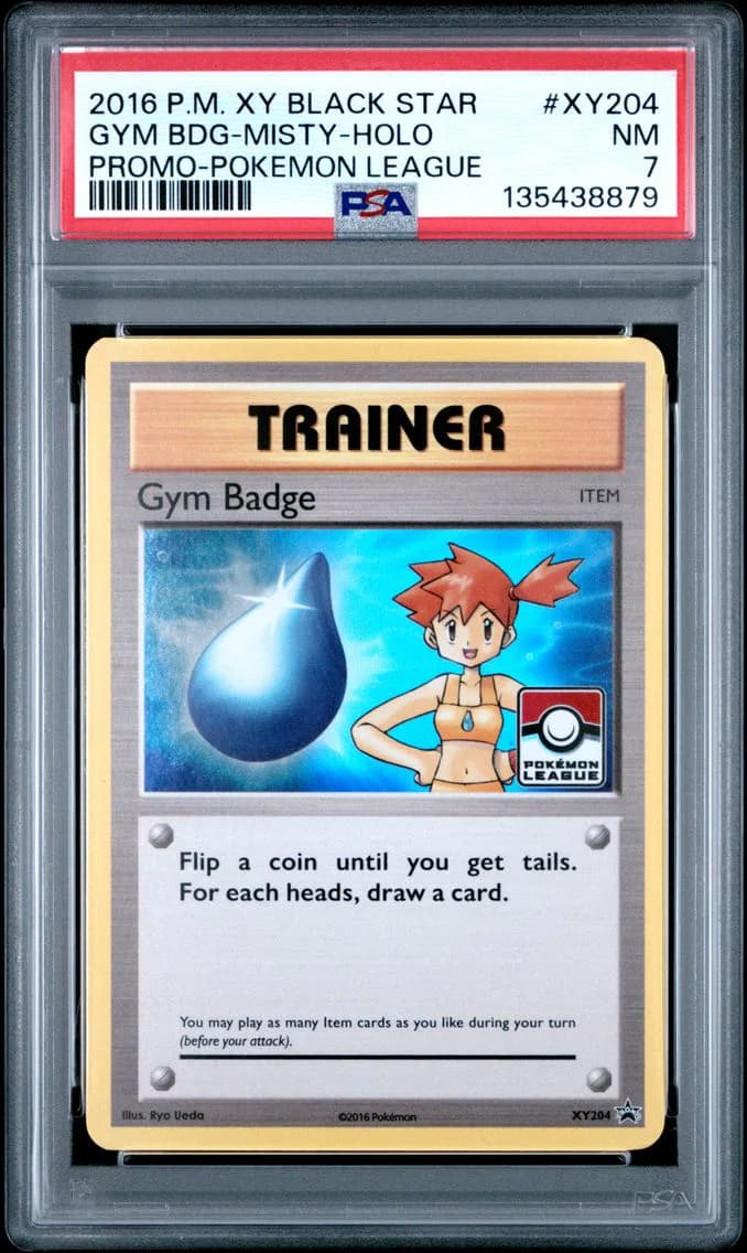 Gym Badge-Misty-Holo, XY Black Star Promo, PSA 7