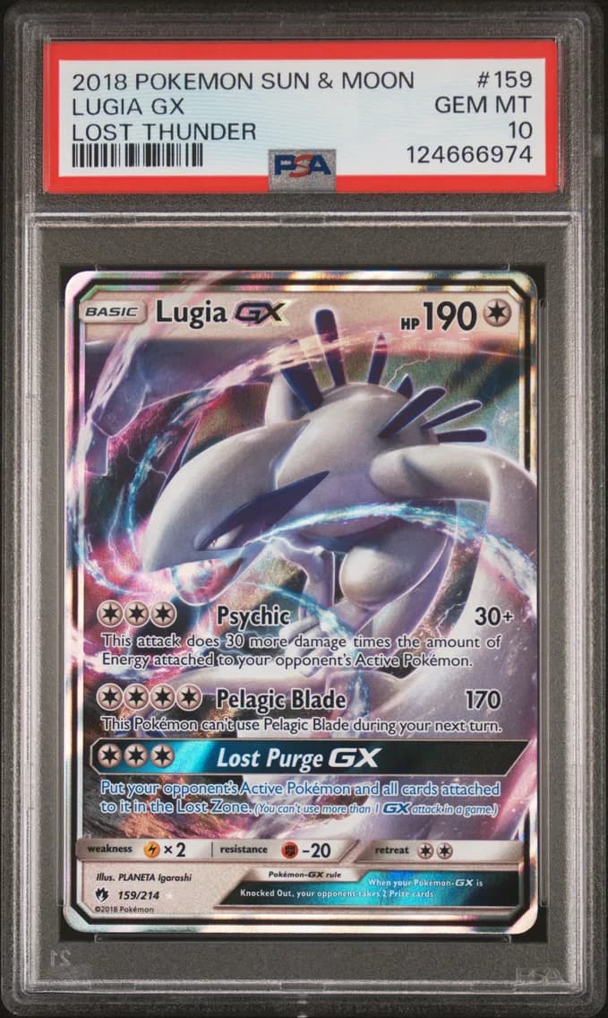 Lugia GX, Sun & Moon Lost Thunder, PSA 10