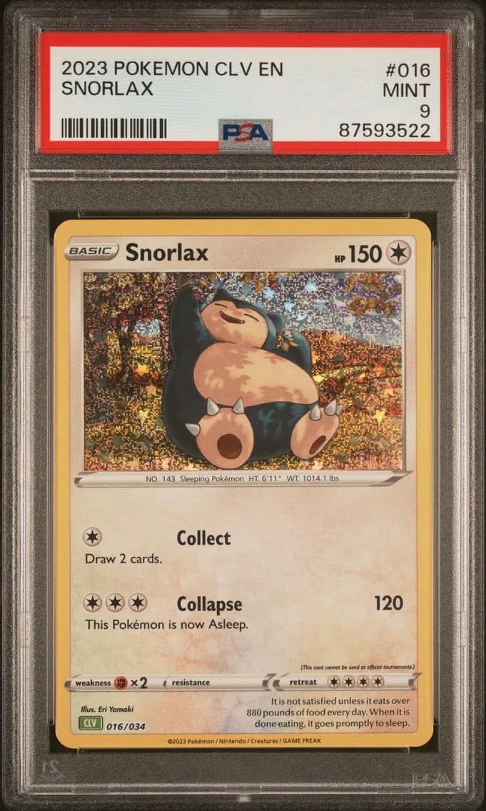 Snorlax, CLV-Trading Card Game Classic Venusaur & Lugia EX Deck, PSA 9