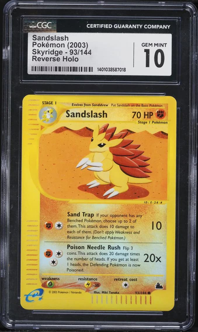 Sandslash-Reverse Foil, Skyridge, CGC 10