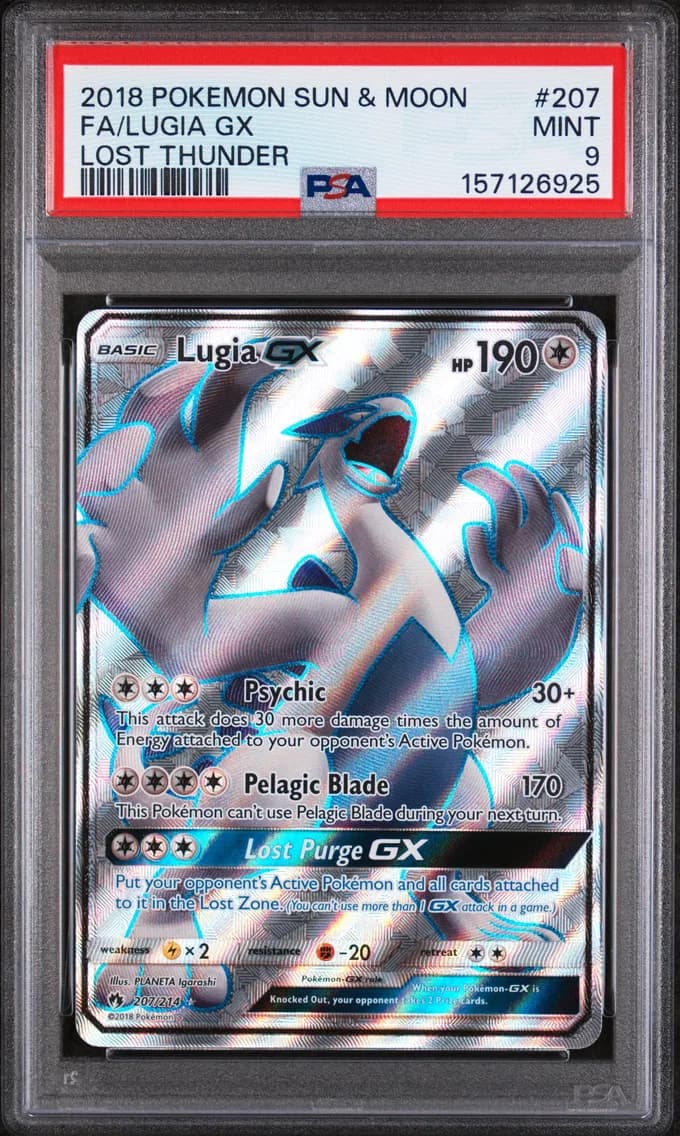 Lugia GX, Sun & Moon Lost Thunder, PSA 9