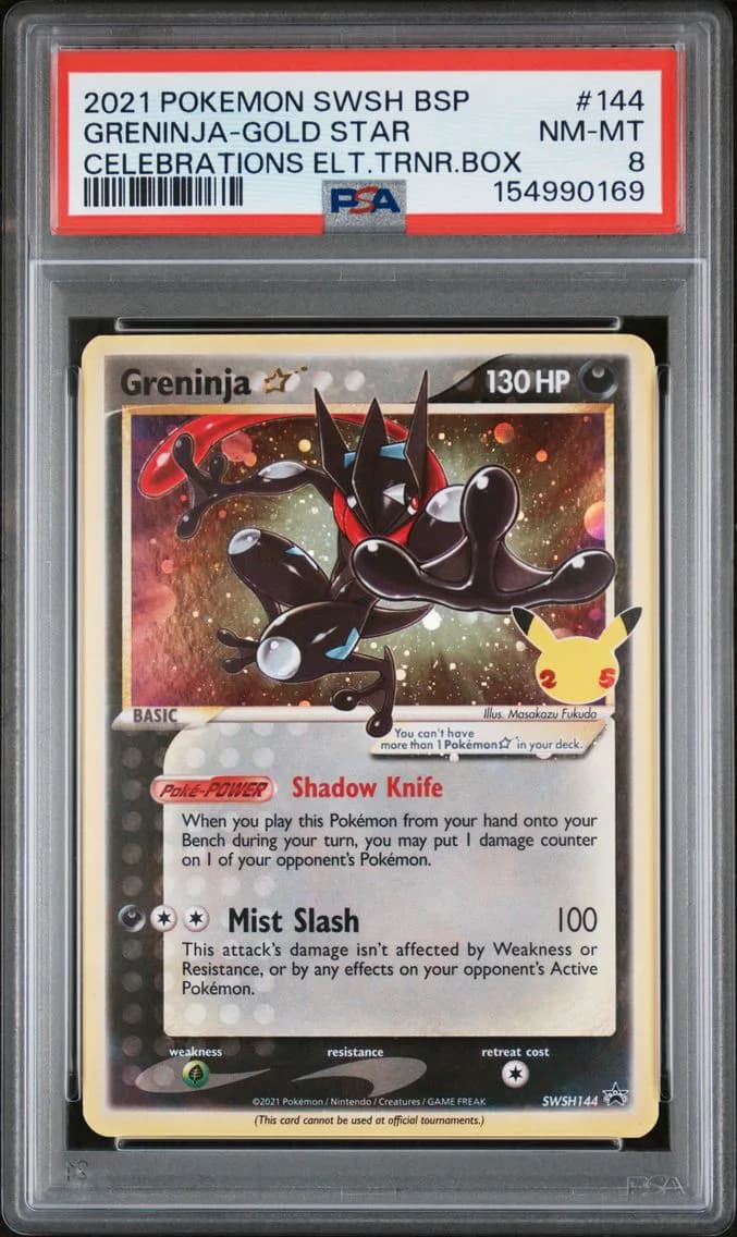 Greninja-Gold Star, Swsh Black Star Promo, PSA 8