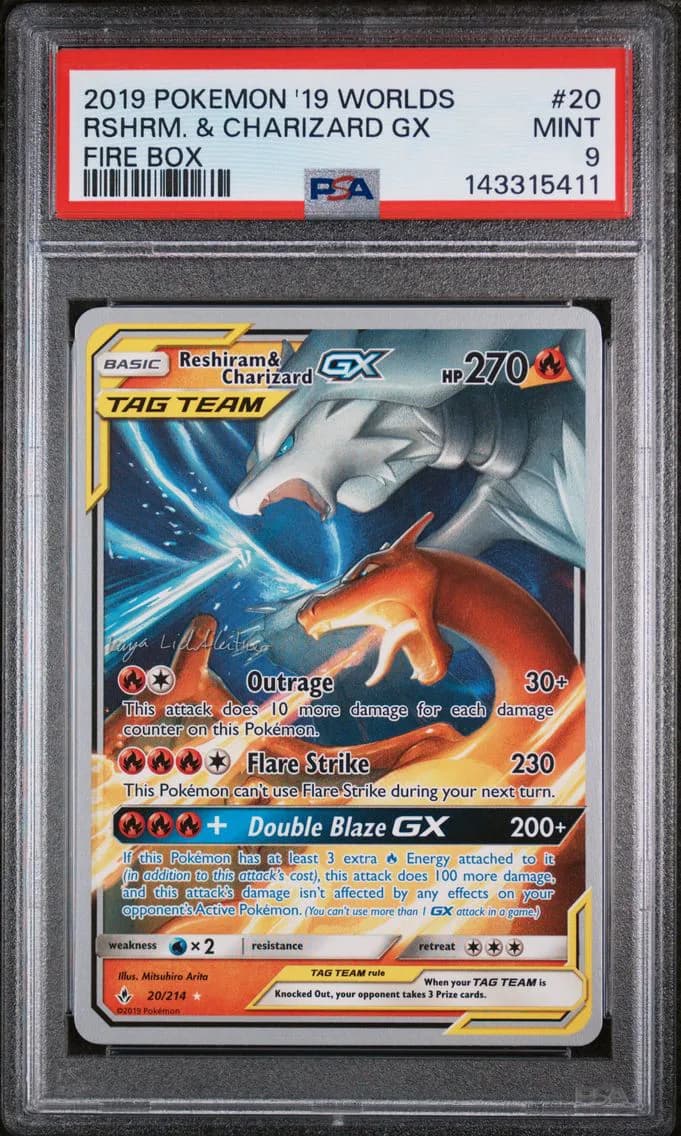 Reshiram & Charizard GX, 2019 World Championships Deck: Fire Box, PSA 9