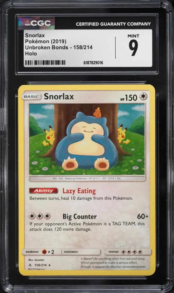 Snorlax, Unbroken Bonds, CGC 9