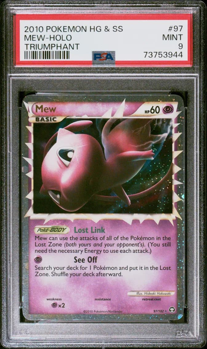 Mew-Holo, Heartgold & Soulsilver Triumphant, PSA 9