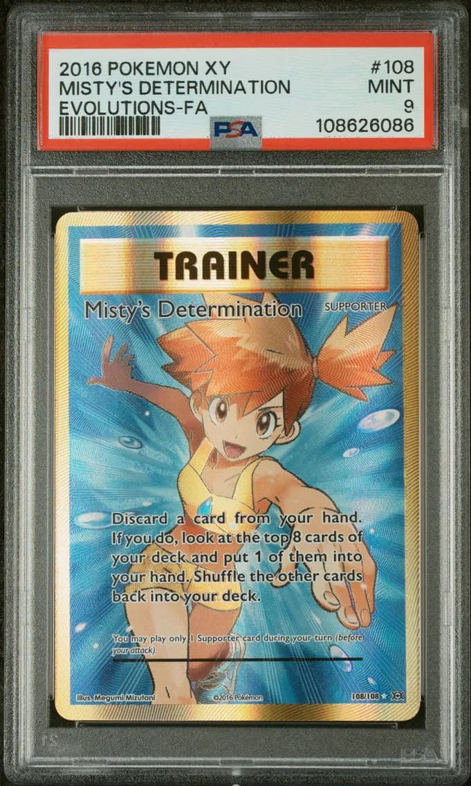 Misty's Determination, XY Evolutions, PSA 9