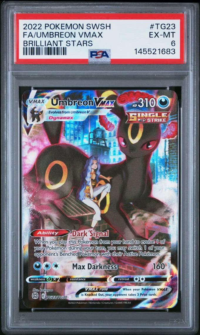 Umbreon VMAX, Sword & Shield Brilliant Stars, PSA 6