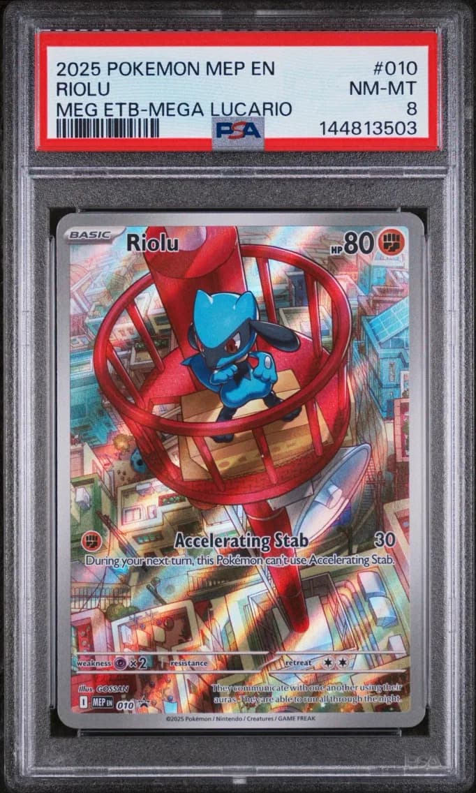 Riolu, Me Black Star Promo, PSA 8