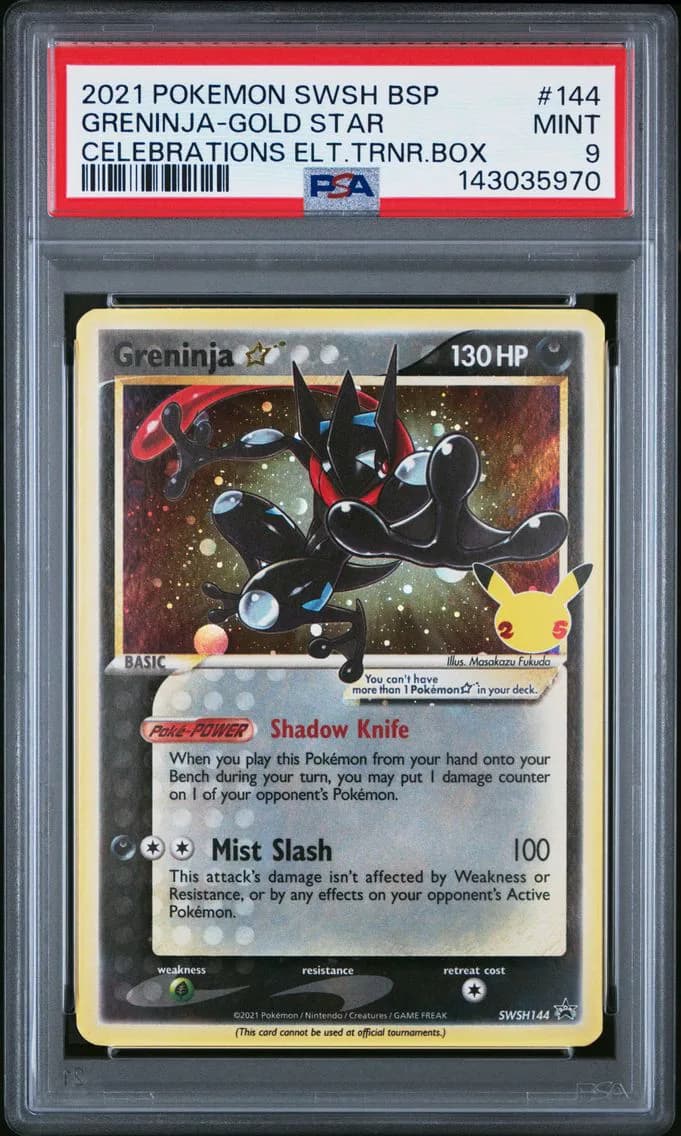 Greninja-Gold Star, Swsh Black Star Promo, PSA 9