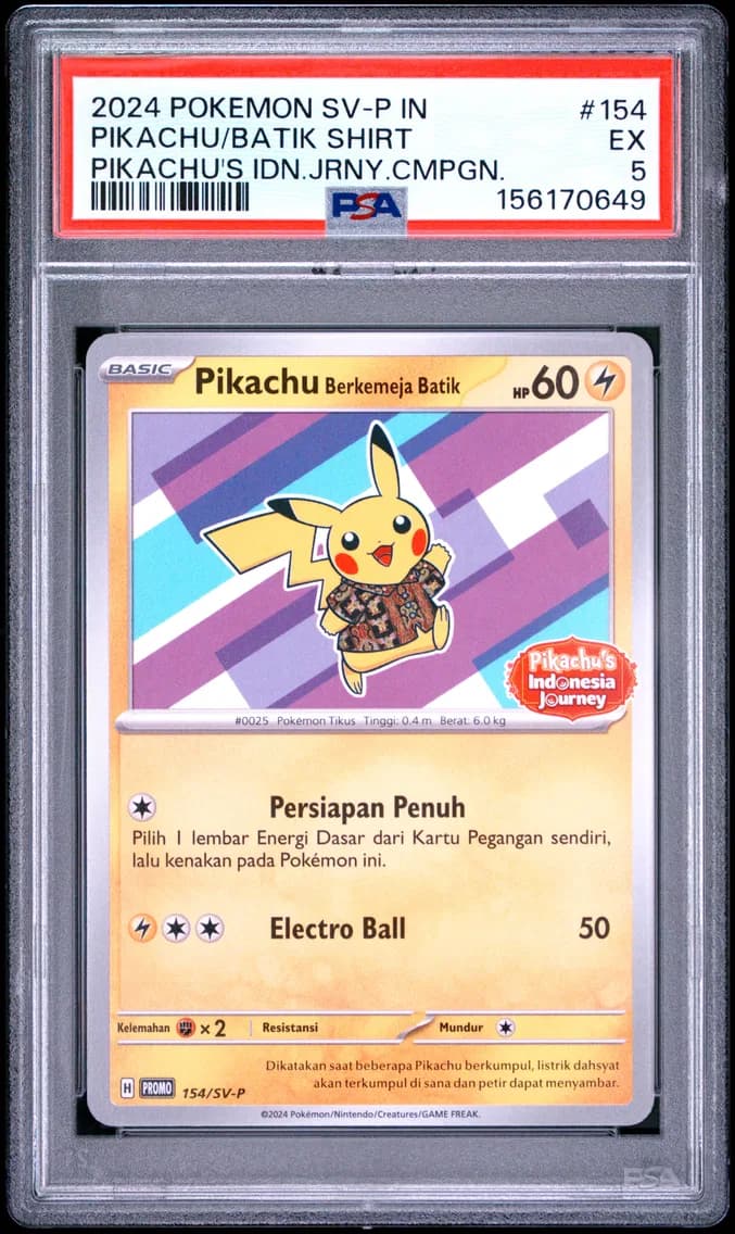 Pikachu in Batik Shirt, Indonesian SV-P Promo, PSA 5