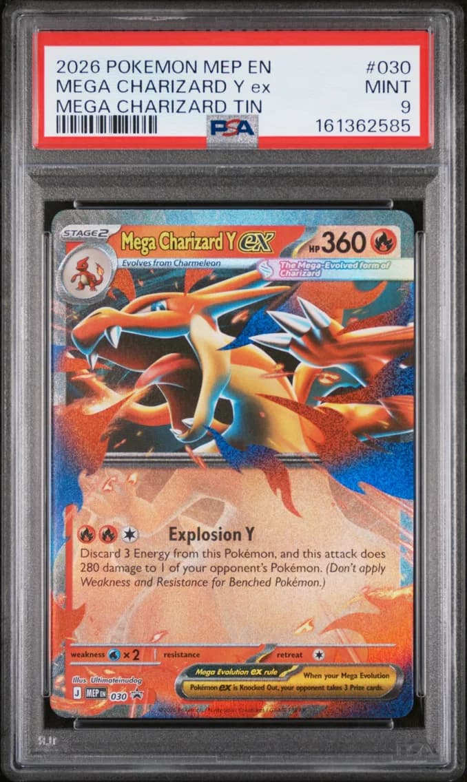 Mega Charizard Y EX, Me Black Star Promo, PSA 9