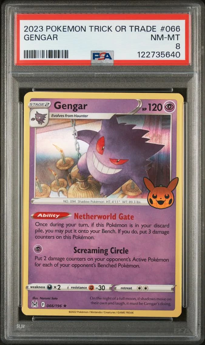 Gengar, Trick or Trade, PSA 8