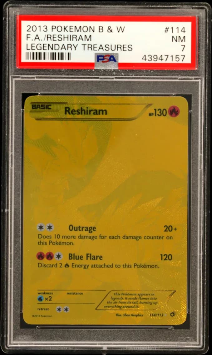Reshiram, Black & White Legendary Treasures, PSA 7